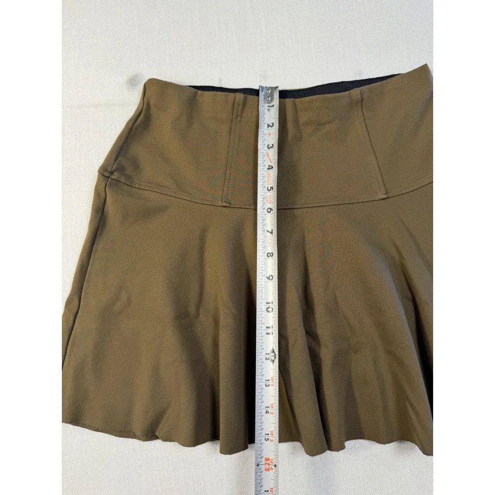 Free People Olive Green Ponte Skater Mini Skirt Size Medium
